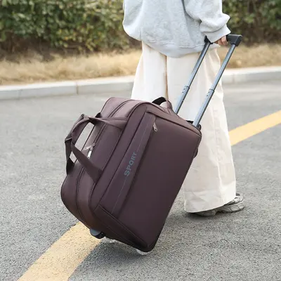 Korean-Style Foldable Trolley Travel Bag, Lightweight, Large Capacity - 9