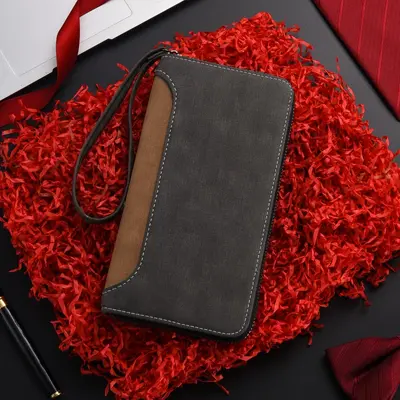 Men's Long Wallet with Zipper Coin Pocket, Multifunctional - 3