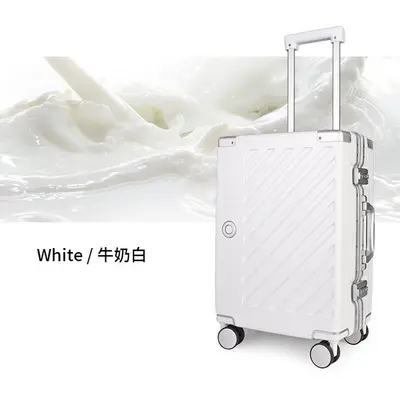 High-quality business trolley case, aluminum frame, sturdy and durable, stylish wheeled luggage for men and women, travel suitcase, combination lock - 7