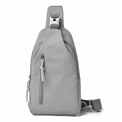 Women's chest bag, multi-compartment crossbody mini backpack, nylon - 8