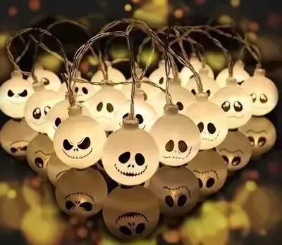 Halloween LED Light String, Ghost Skull and Eye Decorative Lights - 12