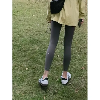 lulu原标高腰提臀九分裤无尴尬线鲨鱼裤裸感瑜伽运动紧身款小腿标