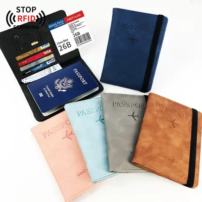 Grenzüberschreitender beliebter Punkt RFID-Reisepassetui aus PU-Leder, multifunktionales SIM-Kartenhalter-Dokumentenetui mit Lederhülle