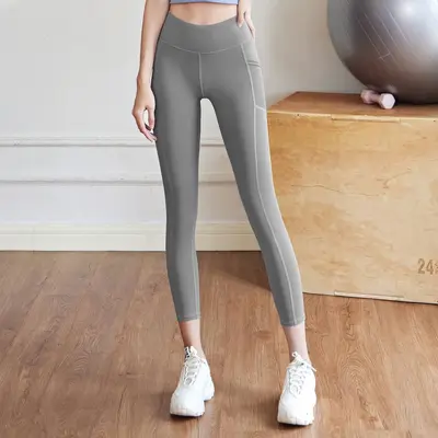 Peach Mesh Side Pocket Butt-Lifting Yoga Pants - 4