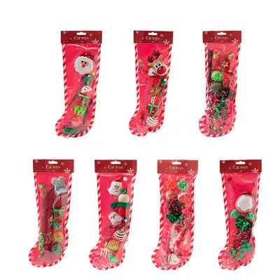 Noel Temalı Kedi Oyuncak Seti, Etkileşimli Kedi Oltası ile Birlikte - 1