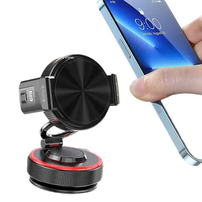 Magnetic Car Phone Holder with Vacuum Suction Dashboard Mount - 6