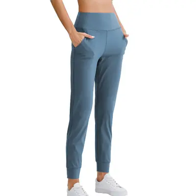 Damen Jogginghose mit Taschen, elastischer Bund, locker, einfarbig - 6