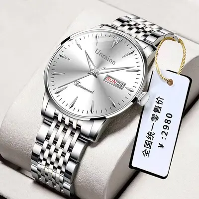 Men's watch, Swiss movement, waterproof dual calendar