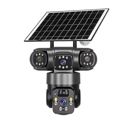 AOV Solar 4G Surveillance Camera 3-Lens 12MP High-Definition Night Vision Outdoor Monitor