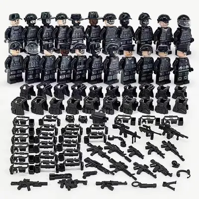 Özel Polis Minifigür Yapı Blok Seti, Küçük Parçalı Modern Askeri - 5