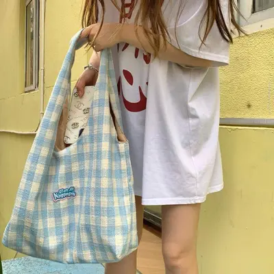 Korean-Style Women's Plaid Bow Backpack, Double-Sided Crossbody Bag - 3
