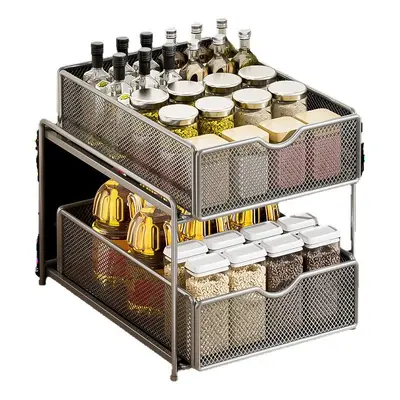Unterschrank-Schubladenorganizer, doppelschichtig, extra tiefe Körbe