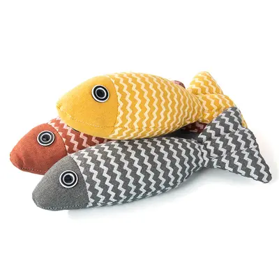 Simulated Fish Cat Toy, Catnip, Burlap Plush Fish Doll - 8