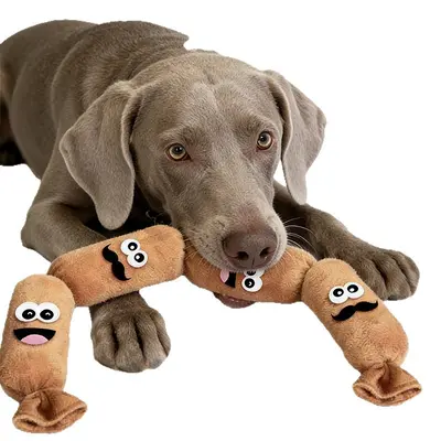 Plush Dog Toy, Squeaky, Large Dachshund Design - 6