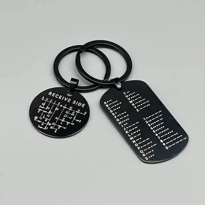 Edelstahl-Schlüsselanhänger mit Morsecode, Souvenir-Geschenk - 4