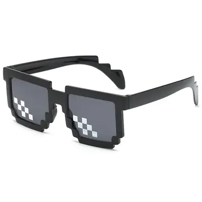 Mosaic Pixel Party Sunglasses, Black, Personalizable - 4