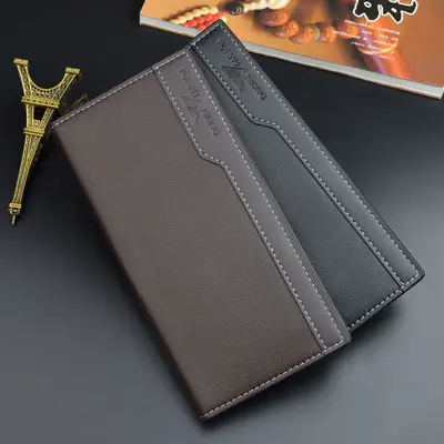 Herren-Langbrieftasche, mehrere Kartenfächer, schlank und weich - 1