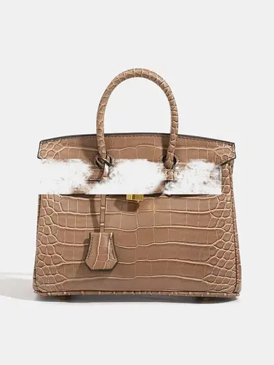Crocodile-Embossed Women's Shoulder Bag, Large Capacity - 13