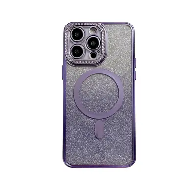 iPhone 16 Pro Max rhinestone magnetic charging case gradient