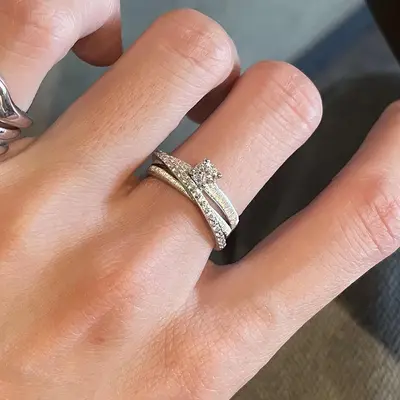 Cool-toned wrapped diamond ring for women - 7
