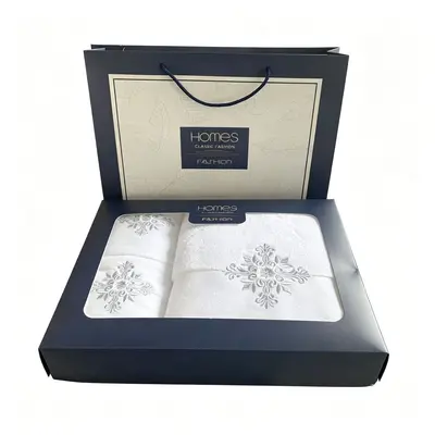 100% cotton embroidered hotel towel set, 3-piece, water-absorbent