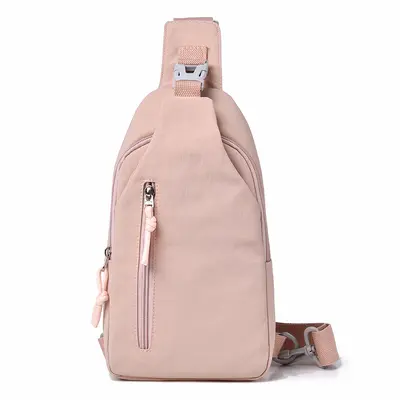 Women's chest bag, multi-compartment crossbody mini backpack, nylon - 9