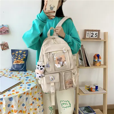 Japanese Harajuku Style Student Backpack, Korean Style Schoolbag - 3