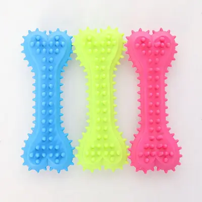 Dog Chew Bone Toy, TPR Material, Durable, Squeaky, Teething - 7