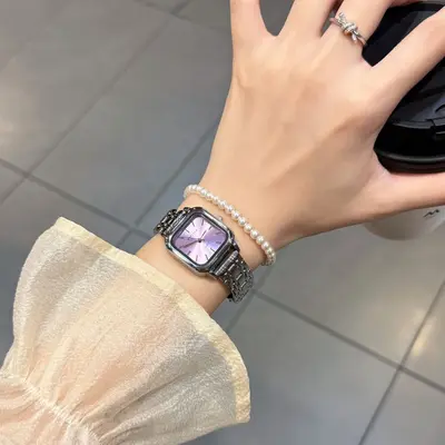 Quadratische Damen-Quarzuhr im Vintage-Stil - 10