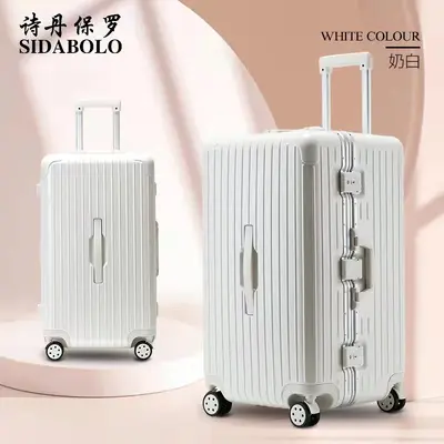 30 inch aluminum frame trolley suitcase with customs lock, 3/7 split - 7