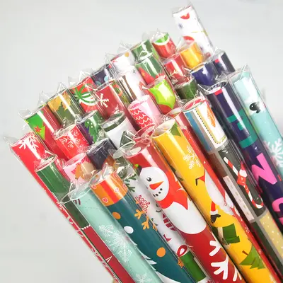 Small Roll Gift Wrapping Paper, Birthday and Christmas Designs, Coated Print