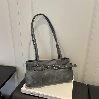 Cross-border Foreign Trade Women's Handbags 2026 Summer New Fashion Color Block Armpit Bag Niche Versatile Single Shoulder Bag Tote Bag