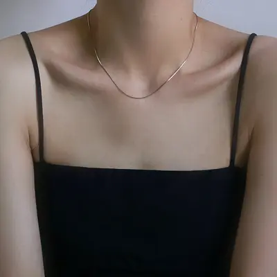 S925 gümüş yılan zincir kolye minimalist - 7