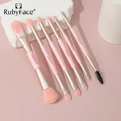 RUBYFACE spot makyaj fırça seti 5 çift başlı çok fonksiyonlu makyaj fırçaları profesyonel makyaj makyaj araçları sınır ötesi