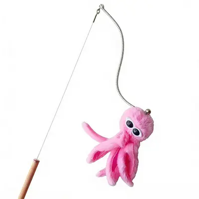 Octopus Cat Teaser Wand Toy with Bell - 7