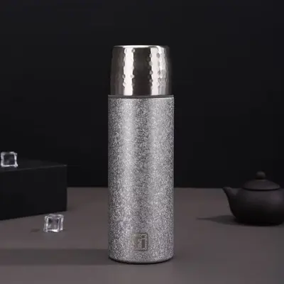 Titanium-Coated Double-Wall Insulated Tea Infuser Thermos Cup, Portable Outdoor Bottle - 11