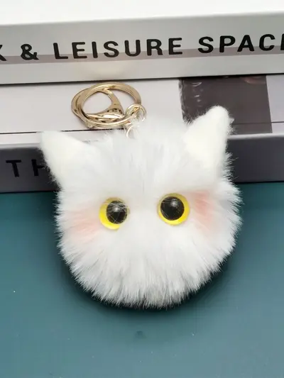 Sıcak satışta stokta kedi peluş oyuncak kolye uzun tüylü çok renkli isteğe bağlı çanta kolye giyim aksesuarı. - 12