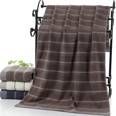 Pure cotton bath towel set, thick and soft, 3 pieces - 7