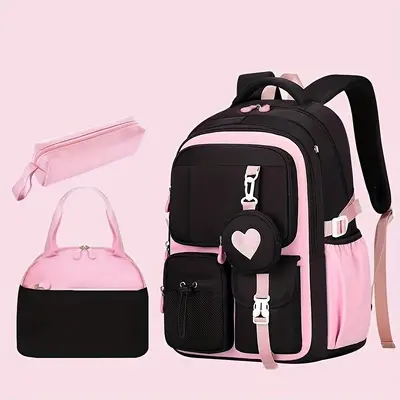 Three-Piece Backpack Set for High School and University Students, Unisex - 11