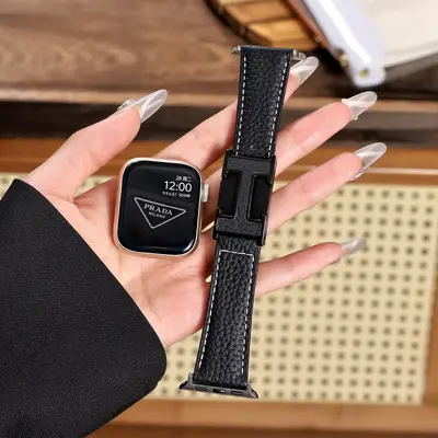 Genuine Leather Magnetic Buckle Apple Watch Band, 40-49mm Compatible - 9