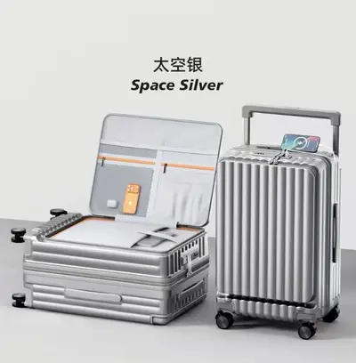 Carry-On Suitcase with Wide Trolley, Silent Wheels and Combination Lock - 11