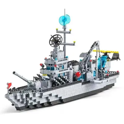 LEGO-Compatible Aircraft Carrier Building Block Set, 74 cm, Educational Toy Warship - 3