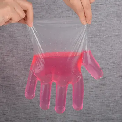 Disposable Transparent Plastic Gloves, Food-Grade, Thickened