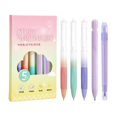 Gelstift, Leuchtstift und Markierer Schreibwaren-Set, 5-teilig - 9