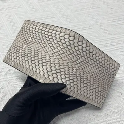 Men's Short Wallet, Genuine Snakeskin, Multi-Card Slots - 3