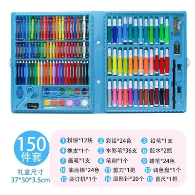 新款儿童画笔套装水彩马克绘画笔礼盒画笔蜡笔幼儿园礼物美术用品 - 8