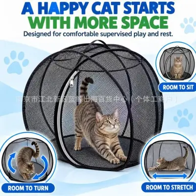 Portable Pop Up Cat Playpen Foldable Cat Play Fence