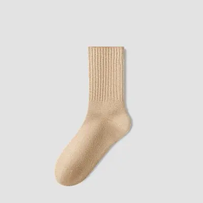 Damensocken reine Baumwolle Frühlings- und Herbstmodell Mittellange Socken Geruchsschutz Schweiß absorbierend Knochenloses Lauf- und Sportbaumwollsocken Weiß lange Socken - 9