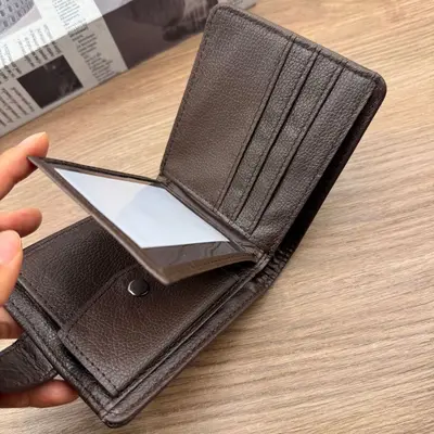 Men's Retro PU Leather Short Wallet with Multiple Card Slots and Coin Pocket - 4