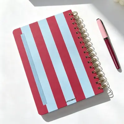 Green Lined Tearable Spiral Notebook with Index Cards 6x8 inch - 10